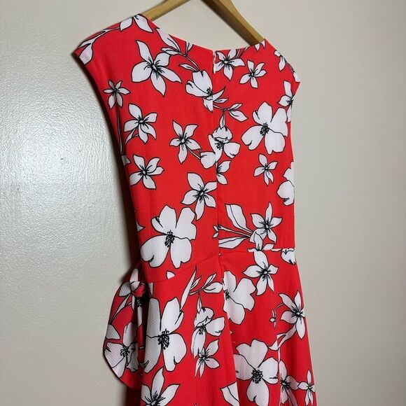 CLEARANCE! Coral Floral Jessica Howard Tie Waist Dress Size 10 EUC - Picture 4 of 6